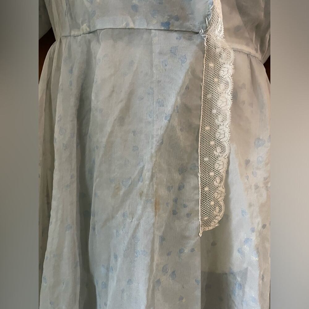 50s Bridgerton blue midi dress - Picture 3 of 8